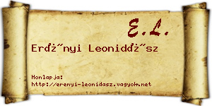 Erényi Leonidász névjegykártya